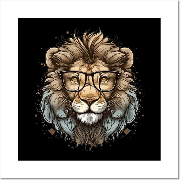 Lion Wearing Glasses Wall Art by Eini